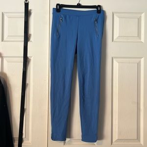 Blue skinny pants with fashion zippers